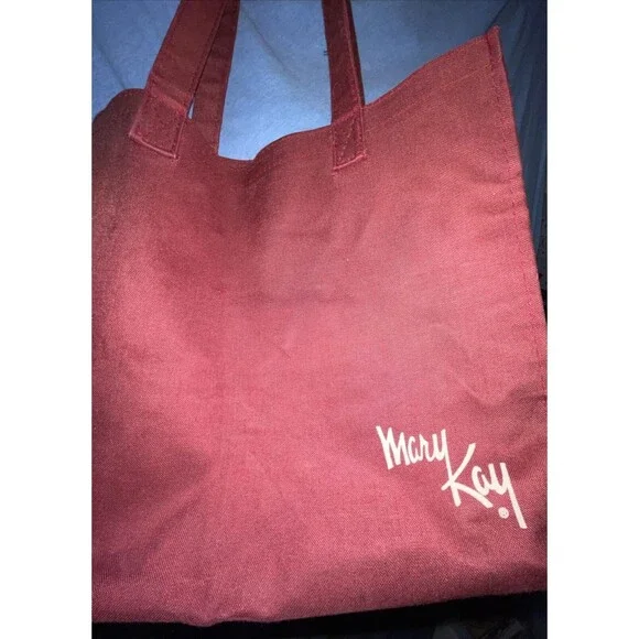 Vintage 80s Mary Kay Consultant Tote Bag w/ Straps - 13 x 11 inches - Stained - Picture 2 of 8